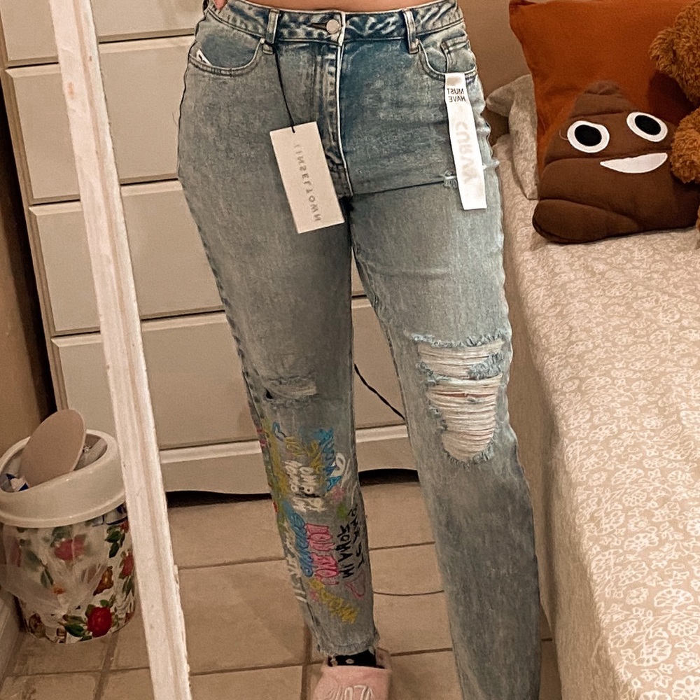 TINSELTOWN Curvy High Rise Mom Jean Regular Lenght